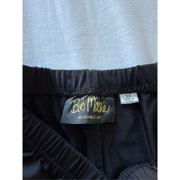 Bob Mackie Pants Black Wide Leg Pull On Stretch Casual Basic 3x - Picture 4 of 10